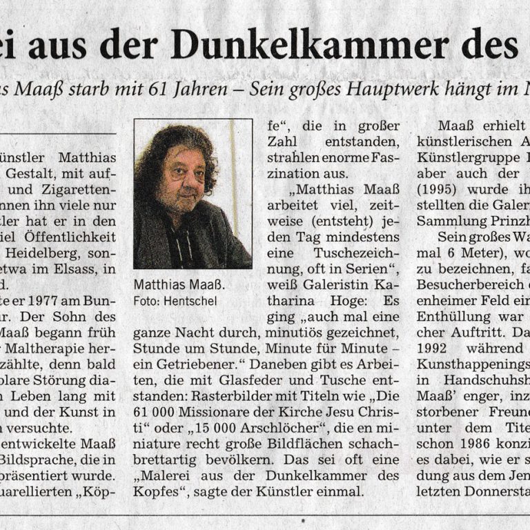 zeitungsartikel malerei aus der dunkelkammer des kopfes