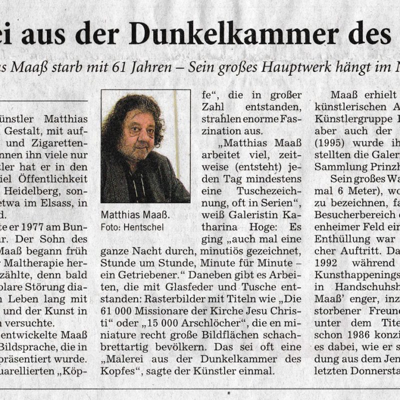 zeitungsartikel malerei aus der dunkelkammer des kopfes