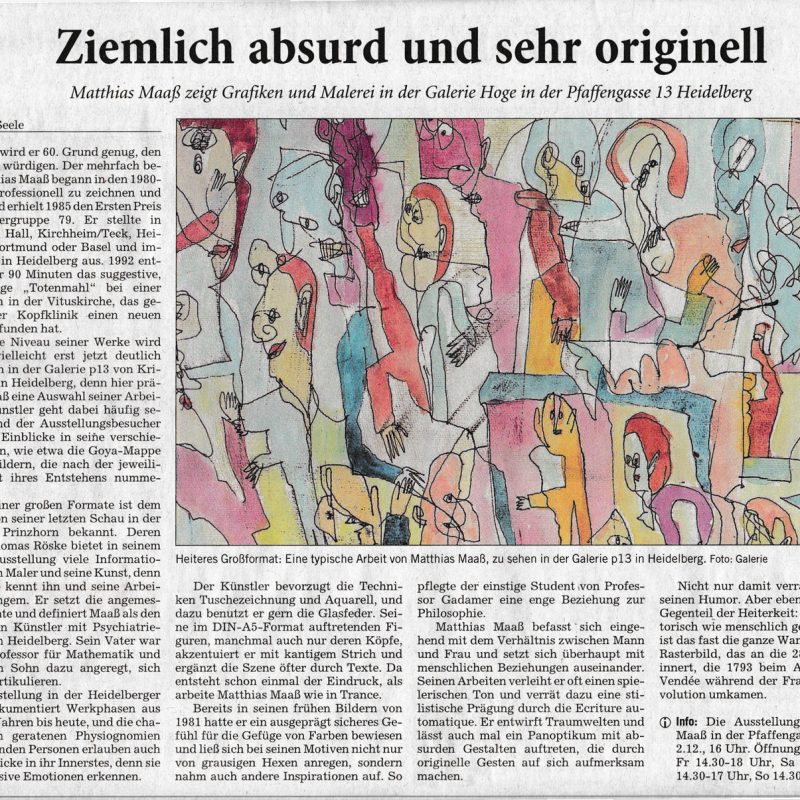 zeitungsartikel ziemlich absurd und sehr originell