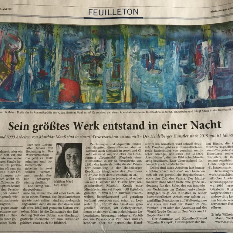 Zeitungsartikel über das Werkeverzeichnis in der RNZ.