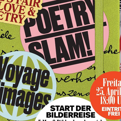 Beitragsbild mit Ausschnitt des Flyers zum Poetry-Slam am 25. April im Museum Haus Cajeth Heidelberg.